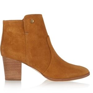 Tory Burch Sabe Suede Cognac Tan Ankle Boots